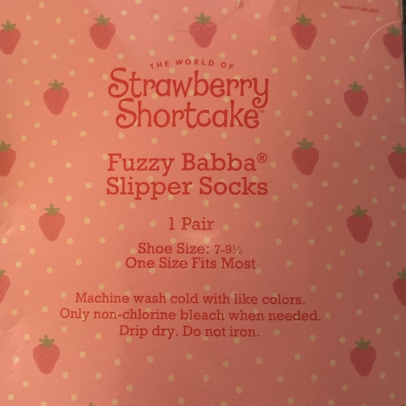 Strawberry Shortcake Fuzzy Babba Slipper Socks One Size - Picture 2 of 2